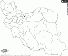 Karte von der islamischen Republik Iran. Hauptstadt: Teheran. Nahost-Land mit Küsten bis zum Kaspischen Meer, dem Persischen Golf und den Golf von Oman
