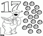 Nummer 17 und das Krümelmonster hat siebzehn Cookies gemalt