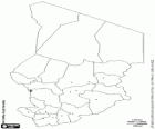 Karte von die Republik Tschad. Hauptstadt: N'Djamena. Land Zentralafrikas ohne Zugang zum Meer