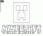 Minecraft-Logo mit dem Gesicht ein Creeper