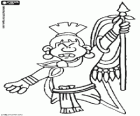 Ein Krieger des alten aztekischen Reiches