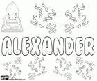Alexander. Name des griechischen Ursprungs und bedeutet Beschützer von Mann. Alexander, Namen in Deutsch, Englisch, Dänisch, Norwegisch, Holländisch, Slowakisch, Schwedisch und Ungarisch