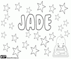 Jade, abgeleitete Name aus Halbedelstein, jade