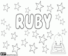 Ruby, Name lateinischen Ursprungs. Es stammt aus der Name des Edelsteins, der Rubin