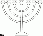 Menorah, Kandelaber mit sieben Niederlassungen in den Ritualen des Judentums verwendet