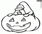 Halloween in Club Penguin, ein Pinguin mit einem Halloween-Kürbis