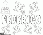 Federico, Name des germanischen Ursprungs. Entspricht Friedrich in Spanisch, Portugiesisch und Italienisch