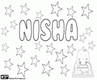 Nisha, Name des hinduistischen Ursprungs. Nisha, die Göttin der Nacht in der hinduistischen Mythologie