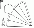 Pentagonal Pyramide. Pyramide mit fünf Seiten und einer Basis, die regelmäßig ein Fünfeck ist
