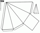 Viereckigen Pyramide. Regelmäßige Pyramide mit einem Quadrat als Basis
