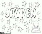 Jayden, Name des englischen Ursprung. Erstellt mit der Kombination aus den Namen Jay und Hayden
