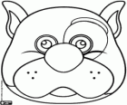 Hund Maske. Bulldog-Maske
