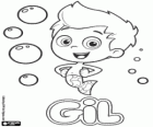Gil, der Bubble Guppies kleiner Junge mit seinem Schwanz Camouflage