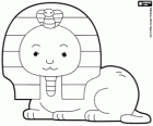 Eine ägyptische Sphinx, eine Darstellung des Pharao