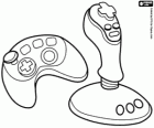 Steuerelemente für Videospiele: Gamepad und Joystick. Gamecontroller