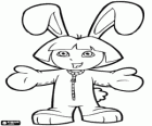 Dora mit einem Kaninchen-Kostüm
