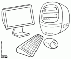 Ein Computer, ein Monitor, eine Tastatur und eine Maus