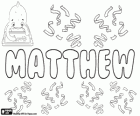 Matthew, Vorname hebräischen Ursprungs. Matityahu, Name eines der zwölf Apostel, Matthäus
