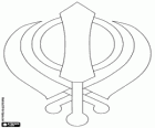Khanda, eines der Symbole der Sikh Religion, Sikhismus