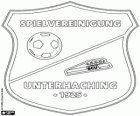 Abzeichen der Spielvereinigung Unterhaching, Sportverein von Unterhaching, eine Gemeinde im Baviera