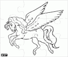 Puzzle der Pegasus, das geflügelte Pferd