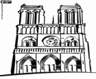 Die Hauptfassade der Kathedrale Notre-Dame de Paris. Eines der ersten Gebäude im gotischen Stil erbaut