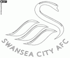 Emblem der Swansea City AFC. Walisischer Fußballverein aus seinem Spitznamen ist die Schwäne, The Swans