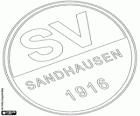 Abzeichen des SV Sandhausen 1916. Fußballverein in Sandhausen, Baden-Württemberg