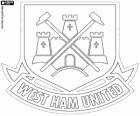 West Ham United FC-Logo. Fußballverein aus Upton Park, auch bekannt als The Irons und The Hammers