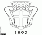 Abzeichen des FC Pro Vercelli 1892. Fußball-Club von Vercelli, Stadt im Piemont
