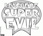 Original-Logo des League of Super Evil in Englisch. Die Superschurken-Liga