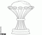 Die Trophäe für den Fußball-Afrikameisterschaft. Afrika-Pokal, Fußball-Wettbewerb mit Nationalmannschaften organisiert von der CAF, afrikanischen Fußballverband