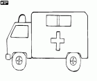 Ein Krankenwagen, Lieferwagen Ambulanz, eine große Ambulanz, ein Rettungsfahrzeug Gesundheit