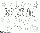 Bozena, slawische Name für das Mädchen. Bożena, polnischer Name. Božena, Namen in Tschechische, slowakische und andere slawischen Sprachen