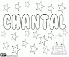 Chantal, weiblicher Name französischer Herkunft. Kommt aus der okzitanischen Cantal, seine Bedeutung ist Stein. Assoziiert mit dem französischen Wort Chant, das Lied heißt