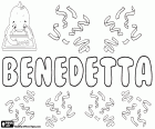Benedetta, Name lateinischen Ursprungs. Benedetta, italienischer weiblicher Vorname, der den männlichen Namen Benedetto entspricht. Name, aus dem lateinischen Benedictus kommt