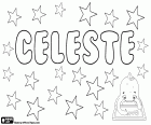 Celeste, Namen für Mädchen in Englisch und Französisch. Auf Französisch wird es auch als männlicher Vorname verwendet. Celeste, abgeleitet aus dem lateinischen Caelestis, seine Bedeutung ist himmlisch