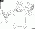 Die drei böse Schweine Leben neben der Schafe. Sie versuchen immer, Probleme gegen Shaun und seine Herde zu erstellen