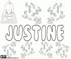 Justine, Namen für Mädchen in Englisch und Französisch, Deutsch, Norwegisch, Niederländisch. Justine, einen Namen, abgeleitet aus dem lateinischen Iustina