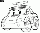 Das Polizeiauto Robocar Poli, der Protagonist ist immer Warnung für Notfall-Vorankündigung