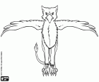 Eine mythologische Kreatur mit ausgebreiteten Flügeln, ein gryphon