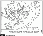 Logo der FIFA Fußball-Weltmeisterschaft der Frauen 2015. Die Weltmeisterschaft wird in Kanada zwischen Juni und 5. Juli 2015 gespielt