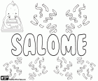 Salome, Namen des hebräischen Ursprung für Mädchen. Salome, biblische Namen, abgeleitet vom hebräischen Wort shalom, was Frieden bedeutet. Salome ist ein Name, der in mehreren Sprachen verwendet. Dieser Name wird mit Akzent in einigen Varianten, zum Beispiel in Spanisch Salomé geschrieben.