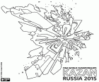 Das Logo von den FINA Schwimmweltmeisterschaften 2015. Von Juli 24 bis August 9 in Kasan, Russland