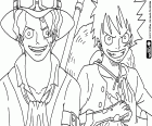 Die zwei Stiefbrüder Sabo und Luffy, sie sind auch Halbbrüder Ace. Zwei Zeichen in One Piece New World