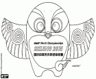 Logo mit dem Maskottchen der Leichtathletik-Weltmeisterschaften 2015 in Peking. Das Maskottchen ist eine Schwalbe genannt Yaner