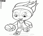 Das Maskottchen der WM 2015 EuroBasket Frenkie der Feuerball