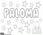 Paloma, weiblicher Vorname in Spanisch. Paloma, Name vom Wort lateinischen Palumba abgeleitet. Seine Bedeutung ist der Name eines Vogels, die Taube