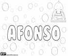 Afonso, männlicher Vorname in Portugiesisch. Afonso, Name, der zu kommen scheint aus dem germanischen Adalfuns sowie Alphons, Alfonso und andere Varianten