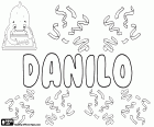 Danilo, Namen für Kind in mehreren Sprachen, wie Spanisch, Portugiesisch und Italienisch. Danilo, slawische Form von Daniel, männlicher Vorname in Serbisch, Kroatisch und Slowenisch